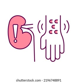 kidney problem, Symptoms, itching, color editable icons for web design