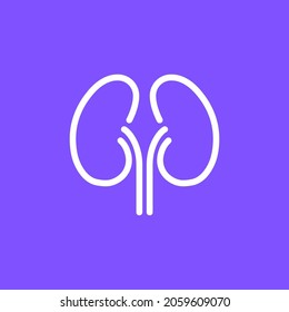 Kidney Renal Vector Urology Line Icon. Outline Disease Kidney Care Clinic Concept Icon