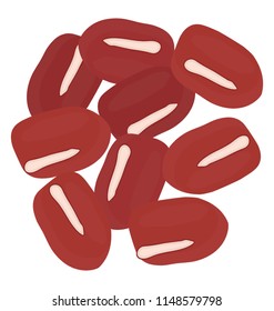 
Kidney shaped dried beans, a red beans icon
