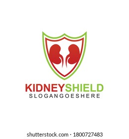 Modelo de diseño de logotipo Kidney Shield vector, emblema, concepto de diseño, símbolo creativo