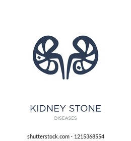 Kidney stone disease icon. Trendy flat vector Kidney stone disease icon on white background from Diseases collection, vector illustration can be use for web and mobile, eps10