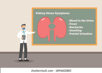 Kidney Stone Symptoms 2D flat vector concept for banner, website, illustration, landing page, flyer, etc