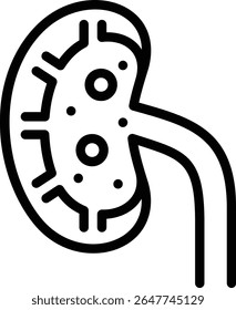 kidney stones icon illustration design with outline, this is not made from any AI generation