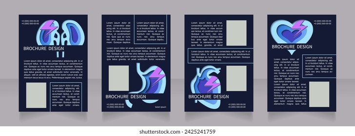 Kidney stones signs and symptoms blank brochure layout design. Vertical poster template set with empty copy space for text. Premade corporate reports collection. Editable flyer paper pages