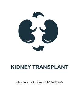 Kidney Transplant flat icon. Colored element sign from transplantation collection. Flat Kidney Transplant icon sign for web design, infographics and more.