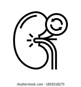 Kidney Transplant Line Icon Vector. Kidney Transplant Sign. Isolated Contour Symbol Black Illustration