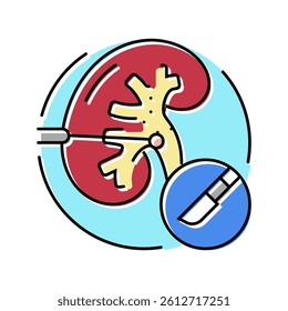 kidney transplant surgery color icon vector. kidney transplant surgery sign. isolated symbol illustration