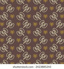 Kidney trendy multicolor repeating pattern vector illustration brown background