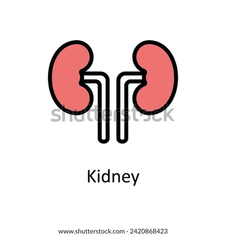 Kidney vector Filled outline icon style illustration. EPS 10 File