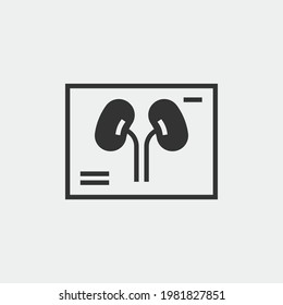 kidney vector icon illustration sign solid grey