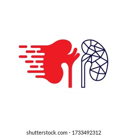 Vorlage für das Logo für die Darstellung von Nierenvektor,

