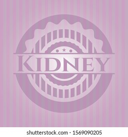 Kidney vintage pink emblem. Vector Illustration. Detailed.