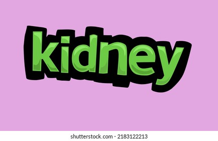 Diseño vectorial de escritura KIDNEY sobre fondo rosa