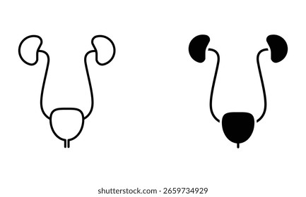 Rins com bexiga, ilustração de ícone do sistema urinário vetor