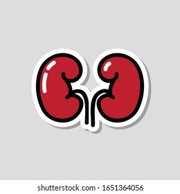 kidneys doodle sticker, vector illustration