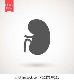 Icono plano de riñones. Un único símbolo de alta calidad del cuerpo humano para diseño web o aplicación móvil. Signos de riñón para el diseño logo, tarjeta de visita, etc. Pictograma de órgano humano