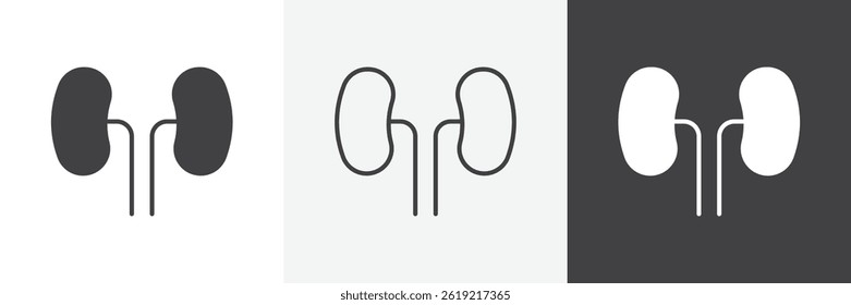 Conjunto de iconos de vectores planos y de revestimiento de riñones