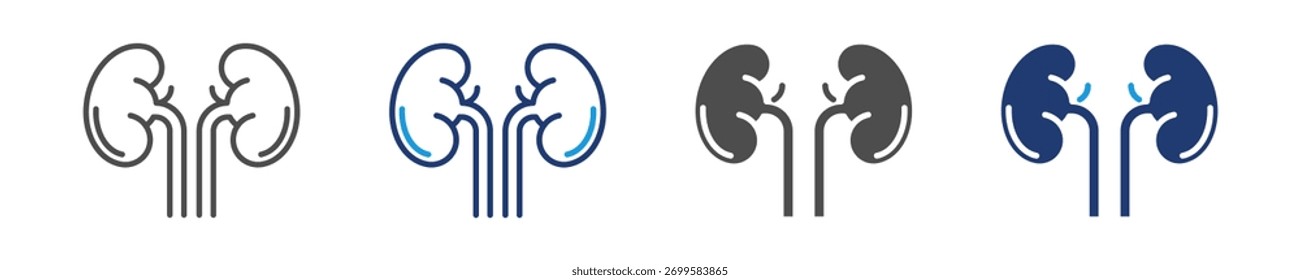 ícone rins definir estilo múltiplo