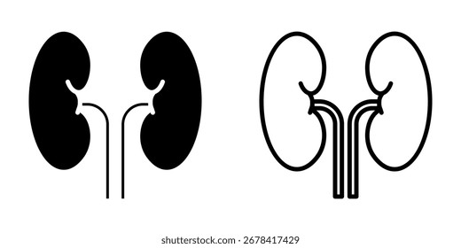 Kidneys icon set on white background