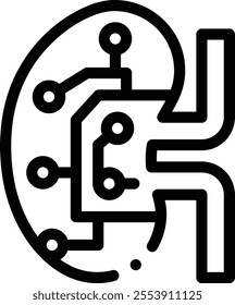 kidneys icon. Thin Linear Style Design Isolated On White Background