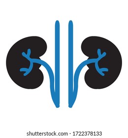 Diseño gráfico vectorial de los iconos de los riñones