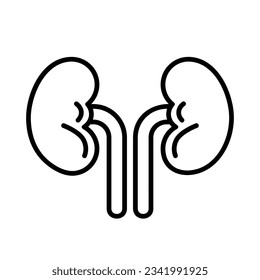 Kidneys icon vector illustration design, line art style icon, human internal organs