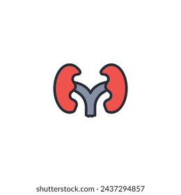 Kidneys icon. vector.Editable stroke.linear style sign for use web design,logo.Symbol illustration.