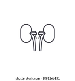 Kidneys linear icon concept. Kidneys line vector sign, symbol, illustration.