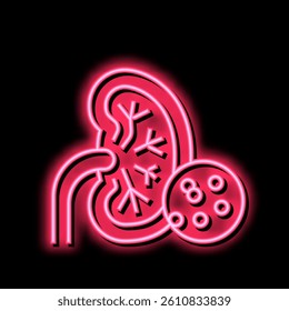 kidneys problem neon light sign vector. kidneys problem illustration