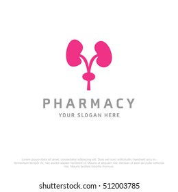 Kidneys vector logo for Pharmacy on a white background