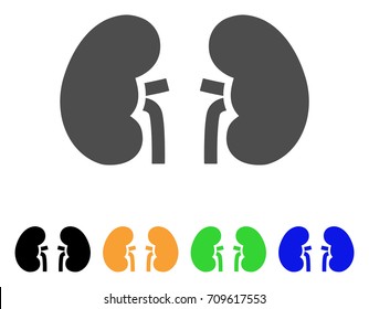 Kidneys vector pictograph. Style is a flat graphic symbol in gray, black, yellow, blue, green color variants. Designed for web and mobile apps.