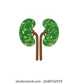 Kidneyshaped formations green leaves and brown stems create natures miniature organs.