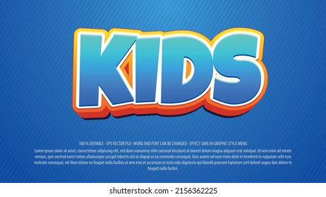 Kids 3d style text effect template