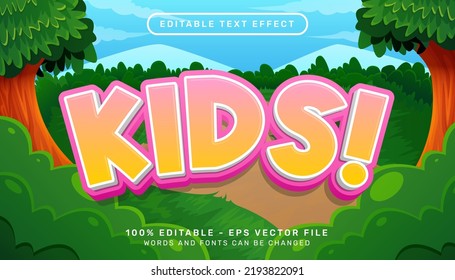 kids 3d text effect and editable text effect