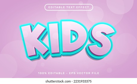 kids 3d text effect and editable text effect