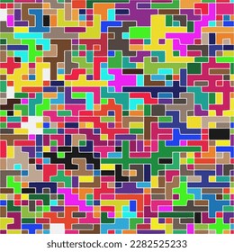 Kids Abstract Multicolor Geometric Pixelated Mosaic Pattern with Square Fragments, Puzzle Random Pixels, Repeatble Low Resolution Effect, 80s Retro Texture, Cube Fashion, Child Construction Background