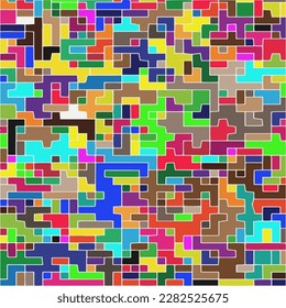 Kids Abstract Multicolor Geometric Pixelated Mosaic Pattern with Square Fragments, Puzzle Random Pixels, Repeatble Low Resolution Effect, 80s Retro Texture, Cube Fashion, Child Construction Background