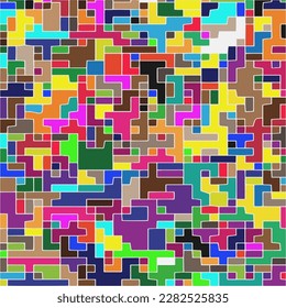 Kids Abstract Multicolor Geometric Pixelated Mosaic Pattern with Square Fragments, Puzzle Random Pixels, Repeatble Low Resolution Effect, 80s Retro Texture, Cube Fashion, Child Construction Background