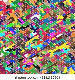 Kids Abstract Multicolor Geometric Pixelated Mosaic Pattern with Square Fragments, Puzzle Random Pixels, Repeatble Low Resolution Effect, 80s Retro Texture, Cube Fashion, Child Construction Background