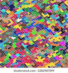 Kids Abstract Multicolor Geometric Pixelated Mosaic Pattern with Square Fragments, Puzzle Random Pixels, Repeatble Low Resolution Effect, 80s Retro Texture, Cube Fashion, Child Construction Background