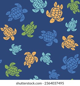 Kids, Abstract, Turtles, Pattern, Seamless, Background