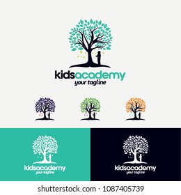 Kids Academy Tree Logo Designs Template
