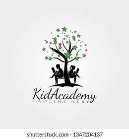 kids academy vector logo design,child dream icon