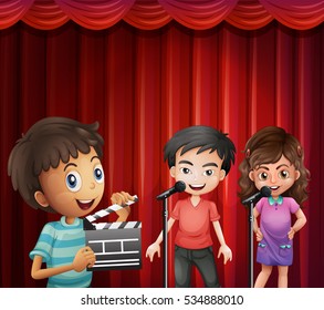 Kids acting at cinema