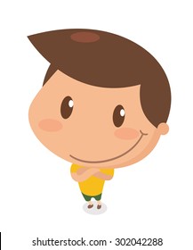 Kids in action. Confident. Flat character design. vector and illustration.