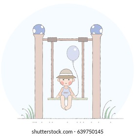 Kids activities - boy on the swing