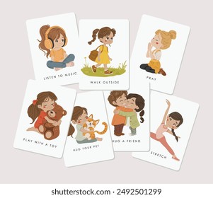 Kids activity Cards, Kids silhouettes, Educational Cards, Kids materials, Kindergarten vector, School materials, Educational activity vector