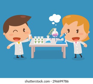 Kids activity. Flat character design. vector illustration. Kids and Experimental.