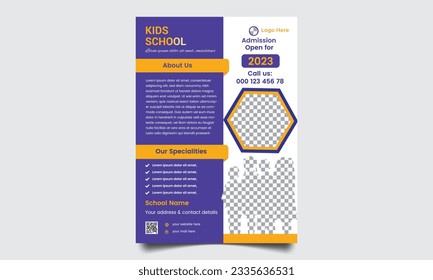 kids admission education flyer design. School admission flyer design template. 