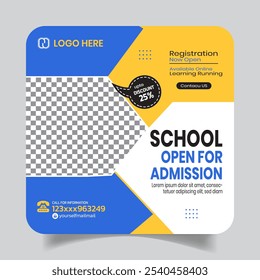 Kids Admission Social Media Post Design Web Banner